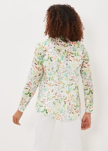 Phase Eight Maddelena Cotton Floral Shirts White/Multicolor Canada | UNGQTL-102